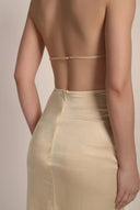 CAPRI YELLOW-IRIS BACKLESS DRESS