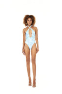 HALTER NECK SWIMSUIT (PRINTED)