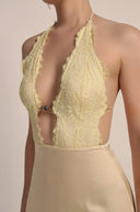 CAPRI YELLOW-IRIS BACKLESS DRESS
