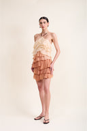 HAZEL OMBRE BEADED-RUFFLE DRESS