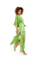 PALM EMBROIDERED KAFTAN DRESS