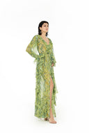 RUFFLE TRIM LONG BEACH DRESS