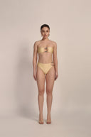 DIANE YELLOW-IRIS BANDEAU TOP