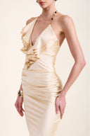 SABRINA RUFFLED BACKLESS DRESS