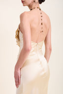 SABRINA RUFFLED BACKLESS DRESS